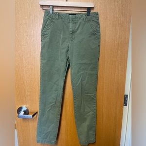 Banana Republic Factory green Chinos, size 0 Tall.
